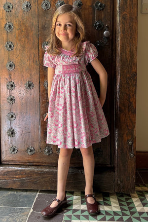 Vestido Smocking en su tela bebé