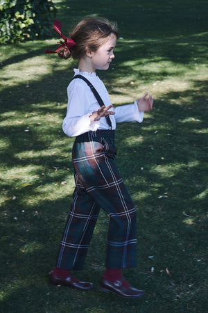 Pantalón niña tirantes Tartan