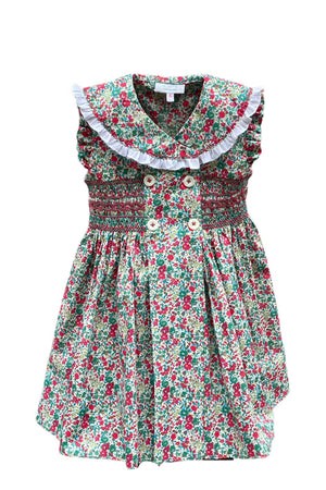 Vestido Smocking liso bebé sin mangas