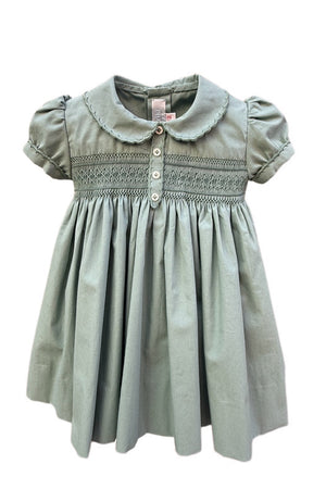 Vestido cuello y tapilla verde