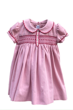 Vestido cuello y tapilla rosa