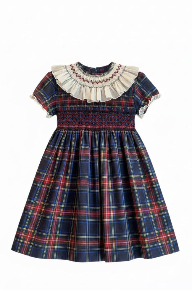 Vestido Gola picos Escocés