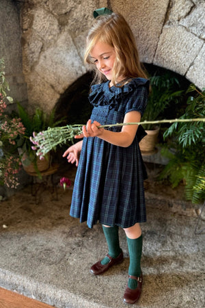 Vestido Smocking en su tela Escocés