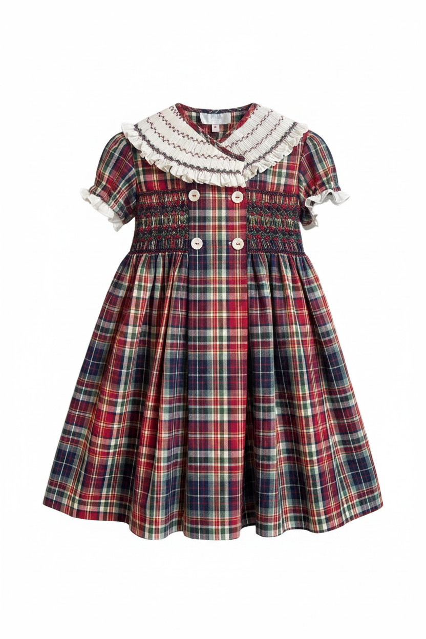 Vestido Smocking Escocés