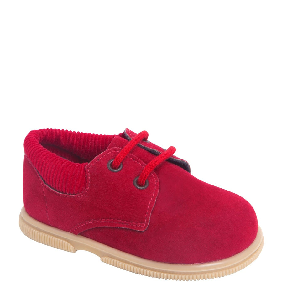 Zapato cordones tipo ante rojo
