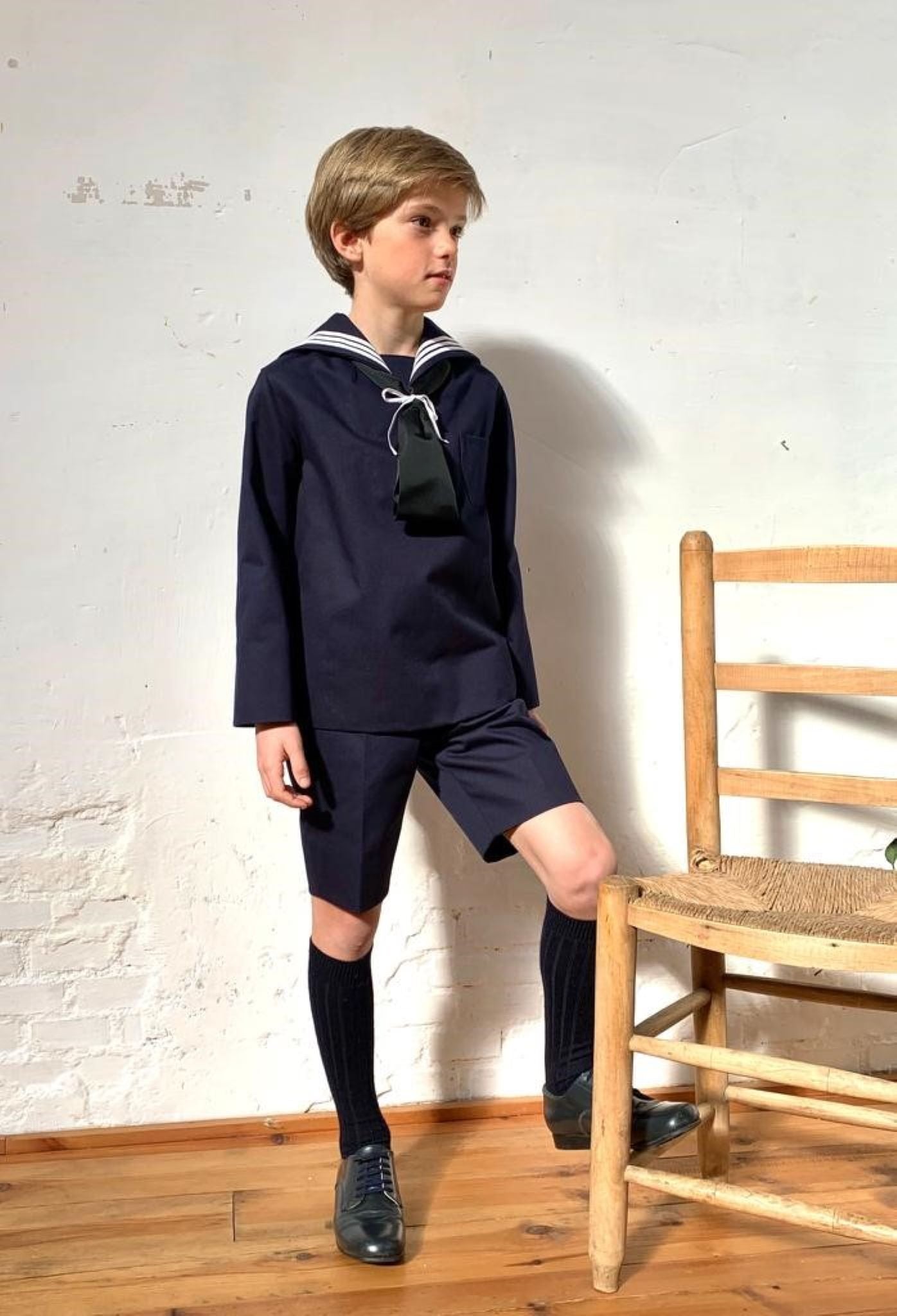 Marinero Primera Comunión corto Modelo San Sebastián Azul Marino